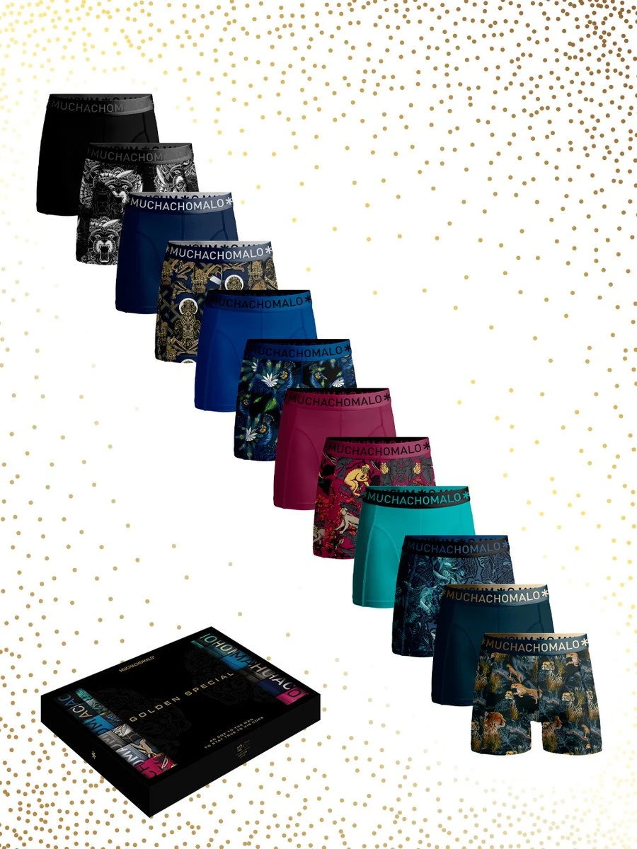 Muchachomalo-12-pack Onderbroeken Voor Mannen-Elastisch Katoen-Boxershorts - Maat XL 3 Muchachomalo-12-pack Onderbroeken Voor Mannen-Elastisch Katoen-Boxershorts - Maat XL