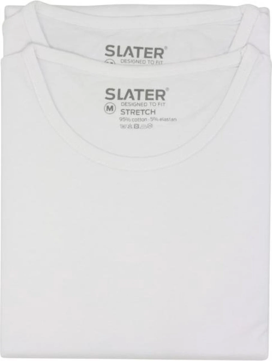 Slater 6500 - Stretch 2-pack T-shirt Ronde Hals Korte Mouw Wit L 95% Organisch Katoen 5% Elastan 14 Slater 6500 - Stretch 2-pack T-shirt Ronde Hals Korte Mouw Wit L 95% Organisch Katoen 5% Elastan - Afbeelding 12