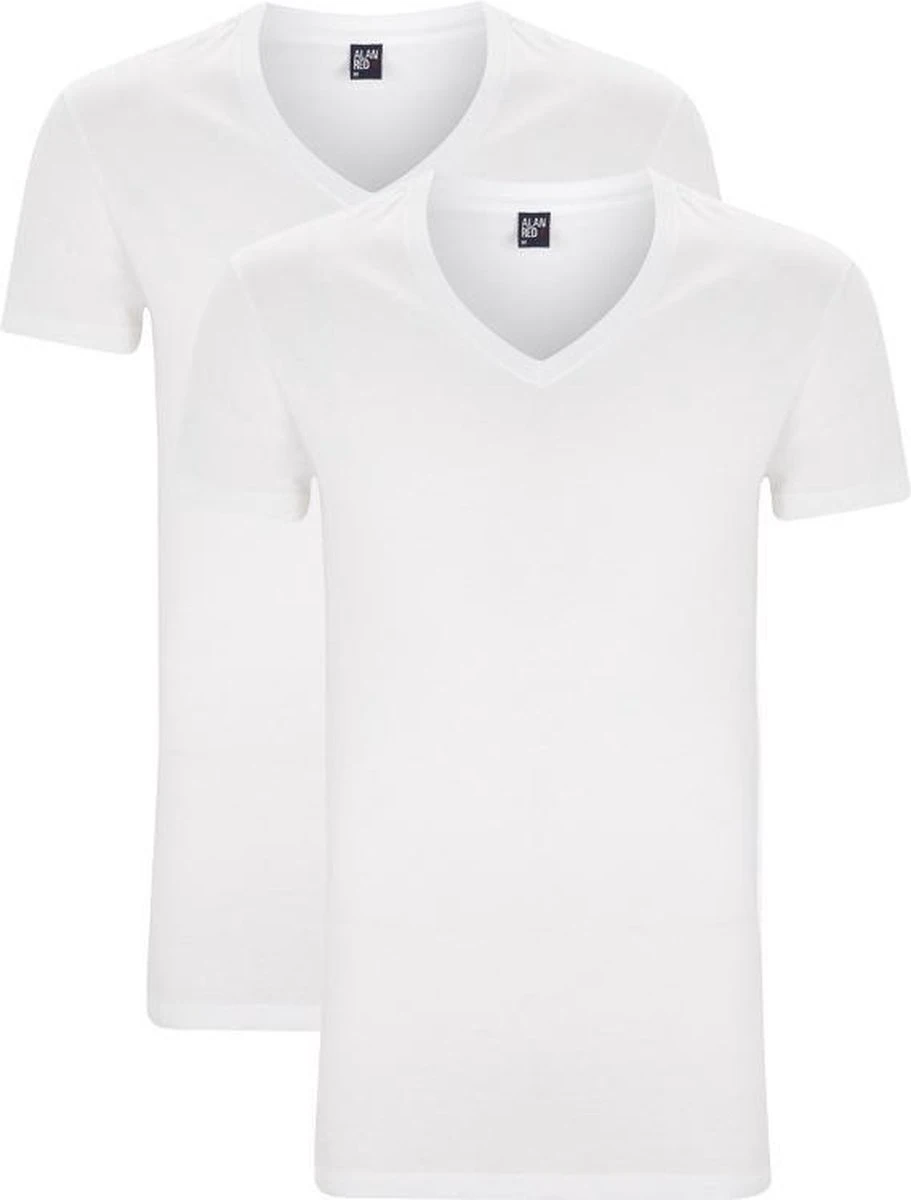 Alan Red - Dean V-Hals T-Shirt Wit (2Pack) - Maat M - Slim-fit 16 Alan Red - Dean V-Hals T-Shirt Wit (2Pack) - Maat M - Slim-fit - Afbeelding 14