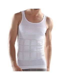 Merkloos Corrigerend Hemd Mannen - Body Buik Shapewear Shirt - Figuurcorrigerend Correctie Ondershirt - Onderhemd - Wit - Large -LingaDore Ondergoed Winkle 937x1200 7