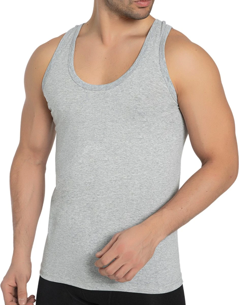 SPRUCE UP - Onderhemden - Hemden Heren - Onderhemd Heren - Grijs - Tanktop Heren - Mouwloos - Heren Ondergoed - Ronde Hals - Maat XL 3 SPRUCE UP - Onderhemden - Hemden Heren - Onderhemd Heren - Grijs - Tanktop Heren - Mouwloos - Heren Ondergoed - Ronde Hals - Maat XL