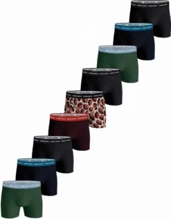 Björn Borg Boxershorts Essential (9 Pack) - Cotton Stretch Boxers Normale Lengte - Zwart - Groen - Blauw En Print - Maat: XL -LingaDore Ondergoed Winkle 941x1200