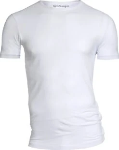 Garage 201 - Bodyfit T-shirt Ronde Hals Korte Mouw Wit XL 95% Katoen 5% Elastan