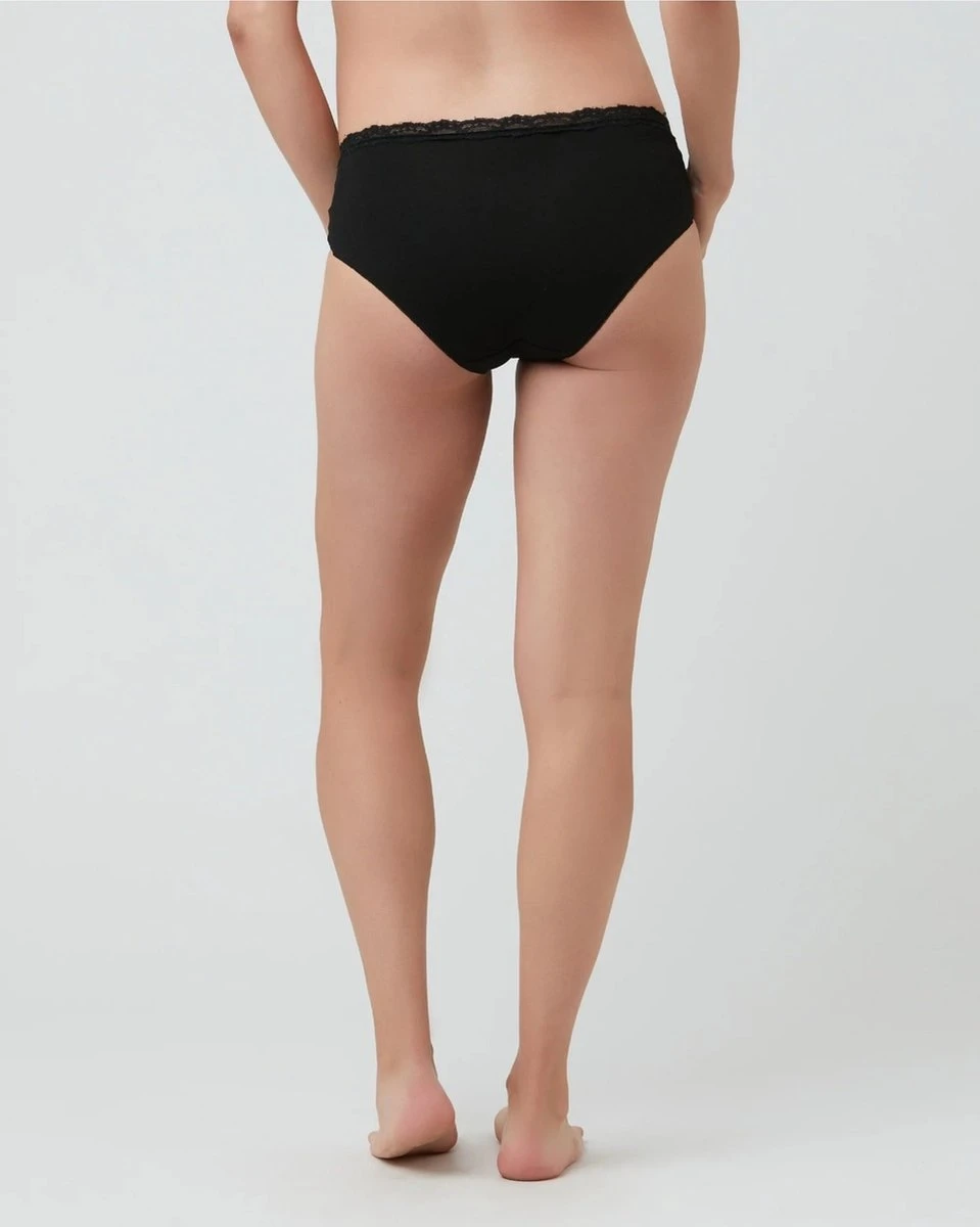 Organic Cotton Lacey Briefs Zwart, Maat L 11 Organic Cotton Lacey Briefs Zwart, Maat L - Afbeelding 9