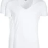 Suitable - T-shirt Wit Diepe V-hals Vibamboru Bamboe Stretch 2Pack - Maat L - Slim-fit