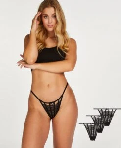 Hunkemöller Dames Lingerie 3-pack Strings Maxime - Zwart - Maat XL -LingaDore Ondergoed Winkle 980x1200 2