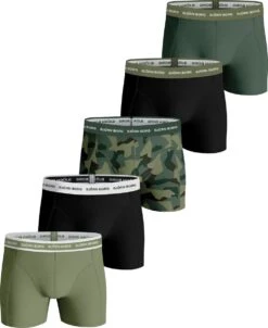 Björn Borg Boxershort Cotton Stretch- Onderbroeken - Boxer - 5 Stuks - Heren - Maat L - Groen/Zwart