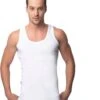 Merkloos DONEX-singlet-katoen-onderhemd Heren-1 Pack-heren Hemd-cadeau Heren-wit-maat M