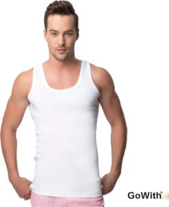 Merkloos DONEX-singlet-katoen-onderhemd Heren-1 Pack-heren Hemd-cadeau Heren-wit-maat XL
