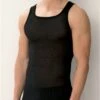 Merkloos Hemden Heren - Onderhemd Heren - Heren Halterhemd - Zwart - 100% Katoen - Tanktop Heren - GERIBDE - Mouwloos - Heren Ondergoed - Ronde Hals