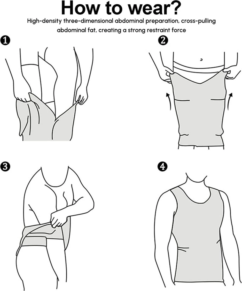 TAFUER - Corrigerend Hemd Mannen - Body Buik Shapewear Shirt - Slim Waist Shaper - Mouwloos - Wit - M 6 TAFUER - Corrigerend Hemd Mannen - Body Buik Shapewear Shirt - Slim Waist Shaper - Mouwloos - Wit - M - Afbeelding 4